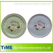 Placa de pizza de porcelana con calcomanía (TM213)